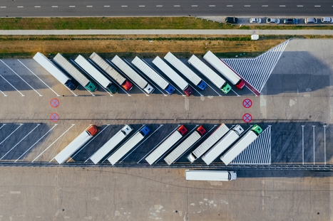 Trucks lined up